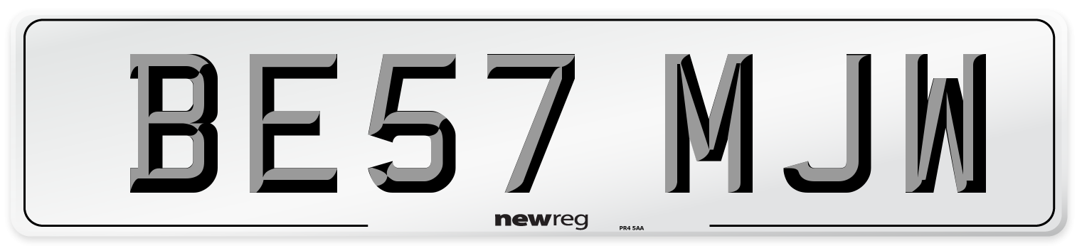 BE57 MJW Number Plate from New Reg
